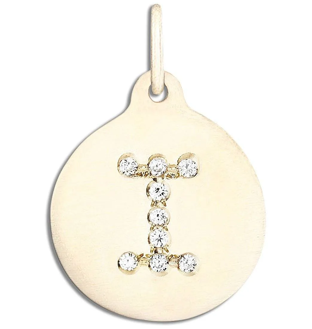 "I" Alphabet Charm Pavé Diamonds