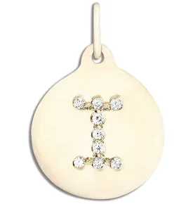 "I" Alphabet Charm Pavé Diamonds