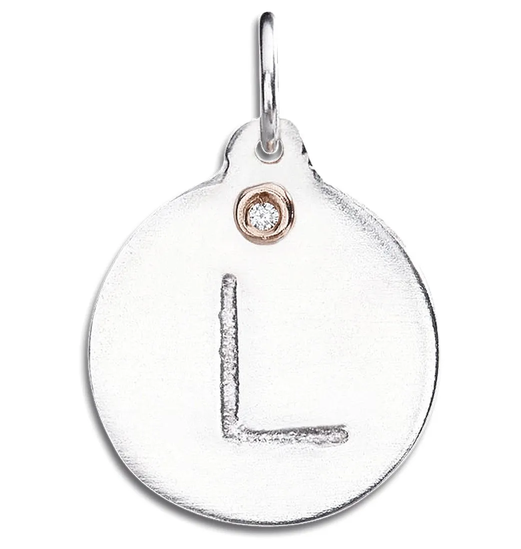 "L" Alphabet Charm With Diamond