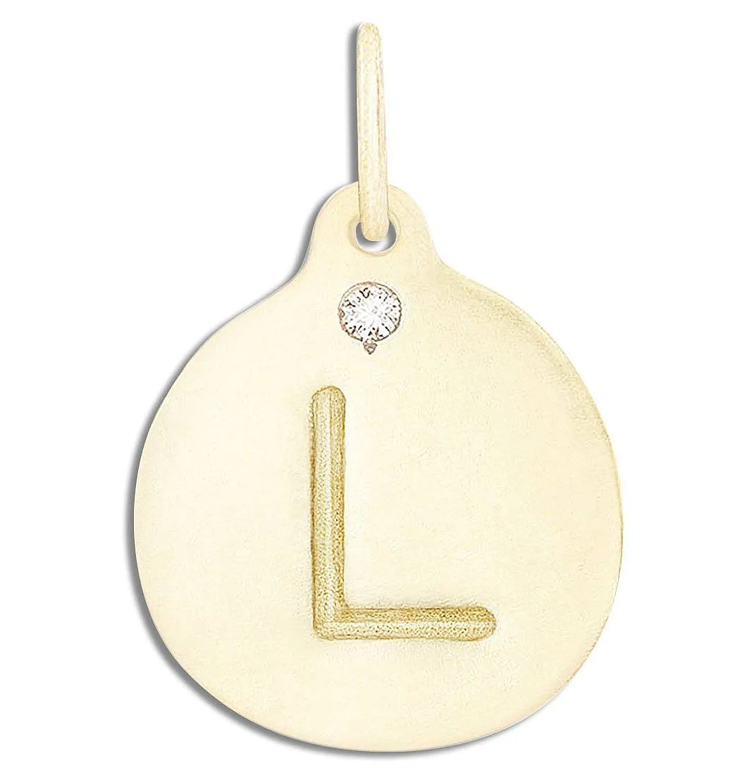 "L" Alphabet Charm With Diamond