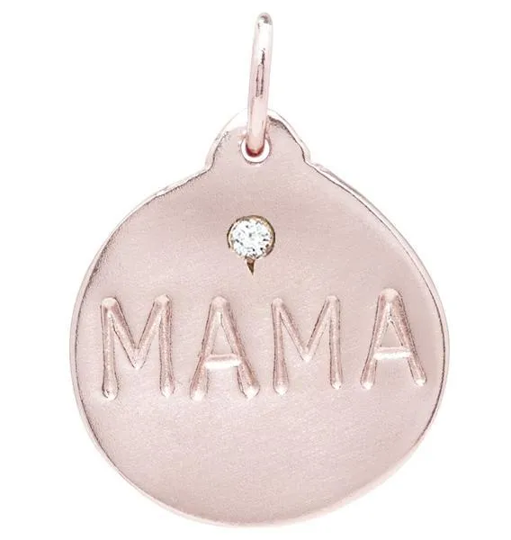 "Mama" Disk Charm With Diamond