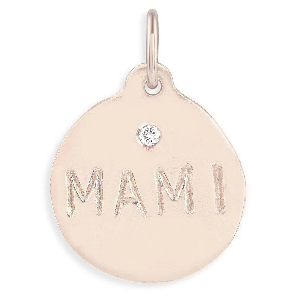 "Mami" Disk Charm With Diamond