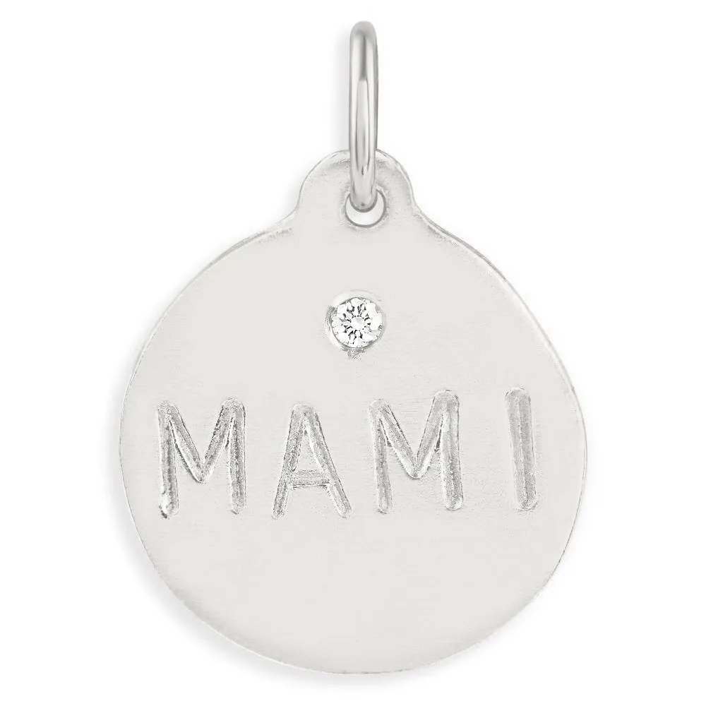 "Mami" Disk Charm With Diamond