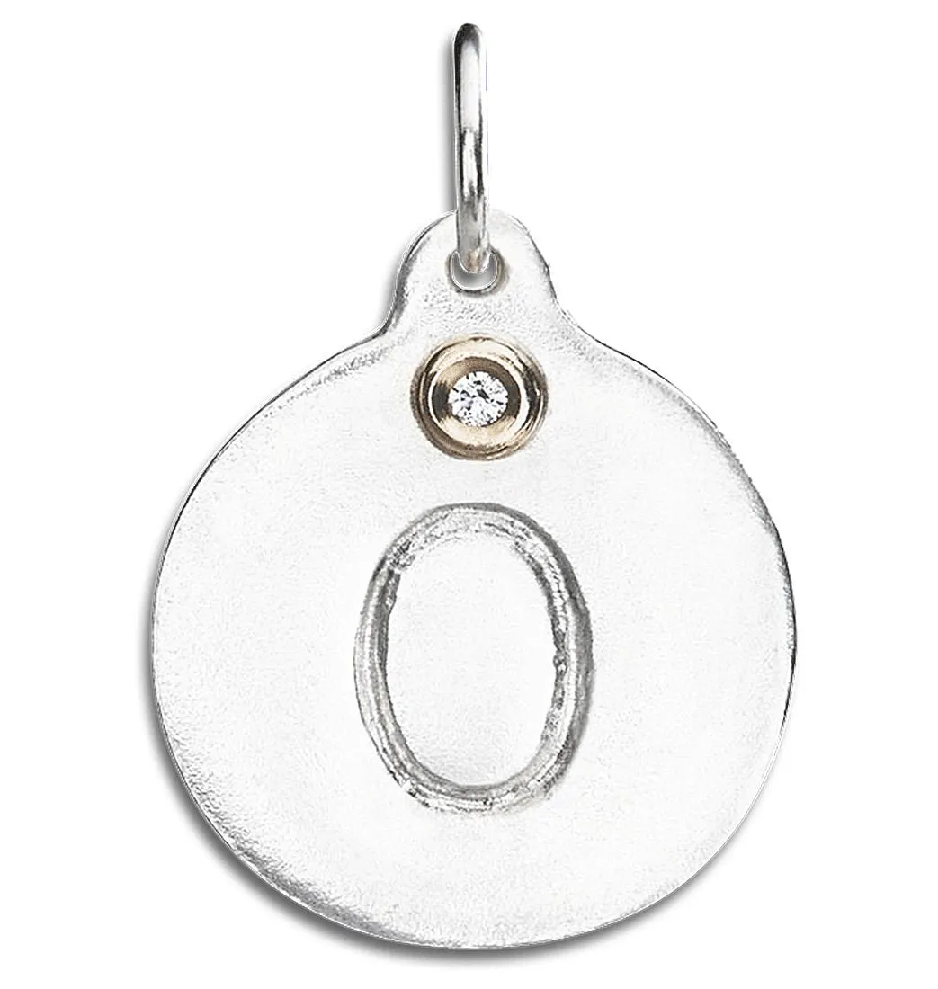 "O" Alphabet Charm With Diamond