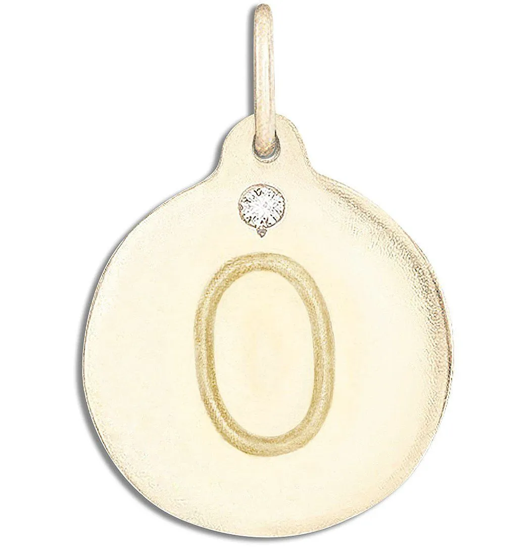 "O" Alphabet Charm With Diamond