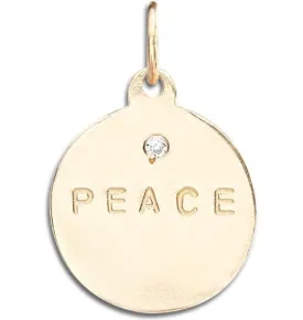 "Peace" Disk Charm With Diamond