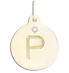 "P" Alphabet Charm With Diamond