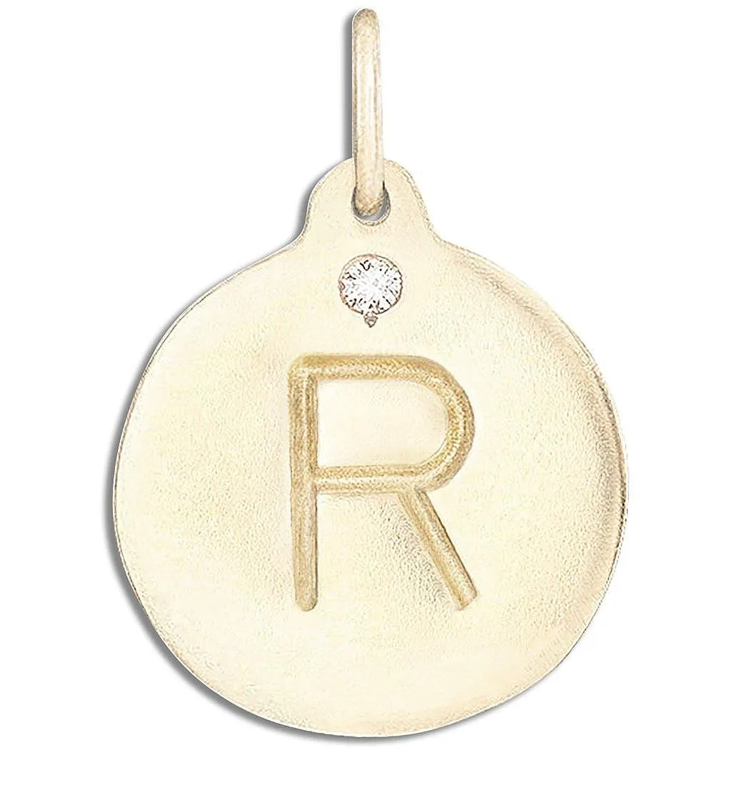 "R" Alphabet Charm With Diamond