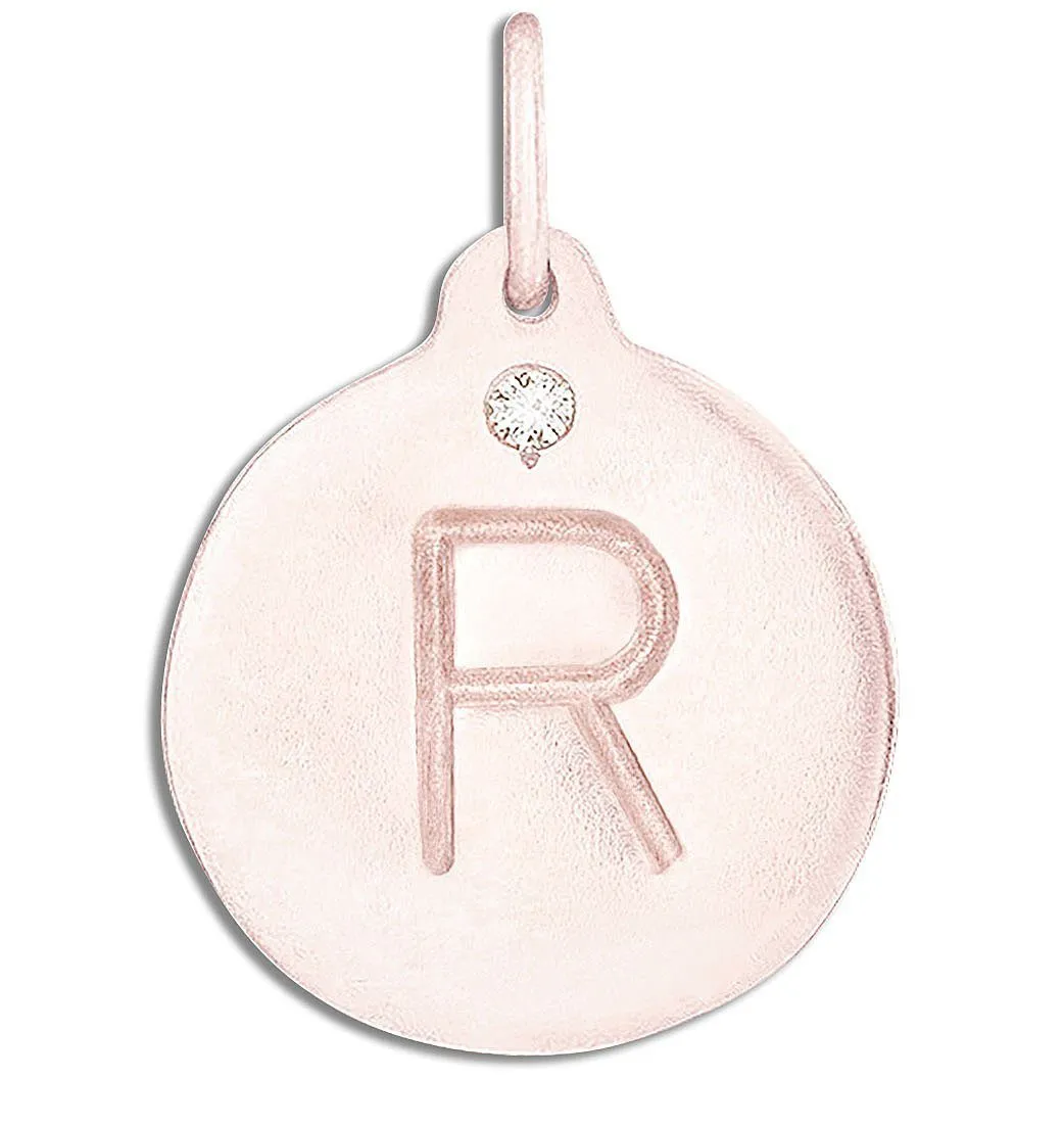 "R" Alphabet Charm With Diamond