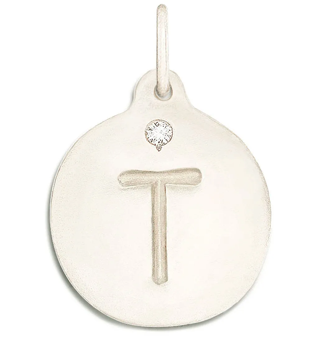 "T" Alphabet Charm With Diamond