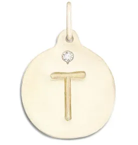 "T" Alphabet Charm With Diamond