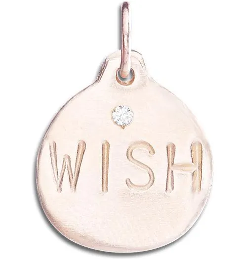 "Wish" Disk Charm With Diamond