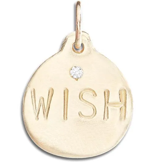 "Wish" Disk Charm With Diamond