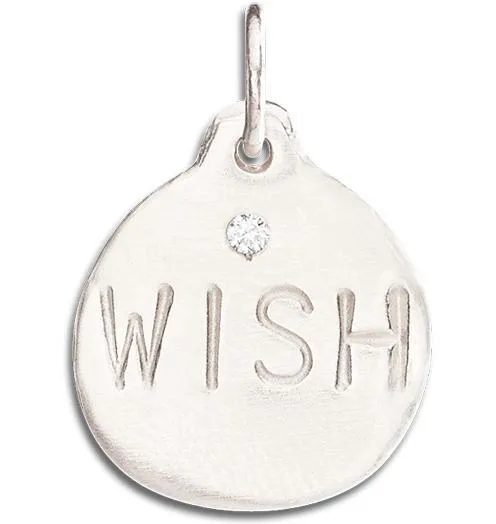 "Wish" Disk Charm With Diamond