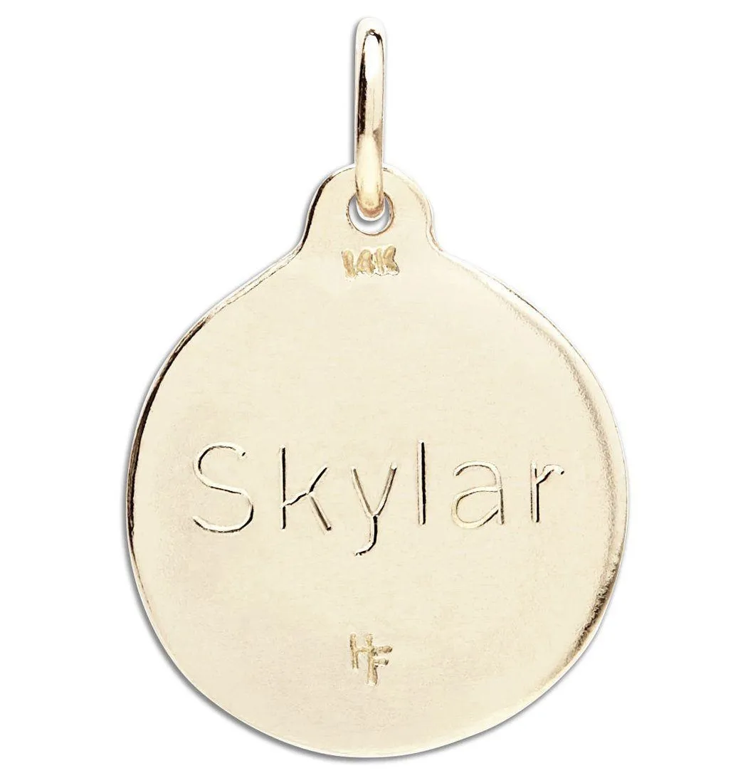 "Wish" Disk Charm With Diamond