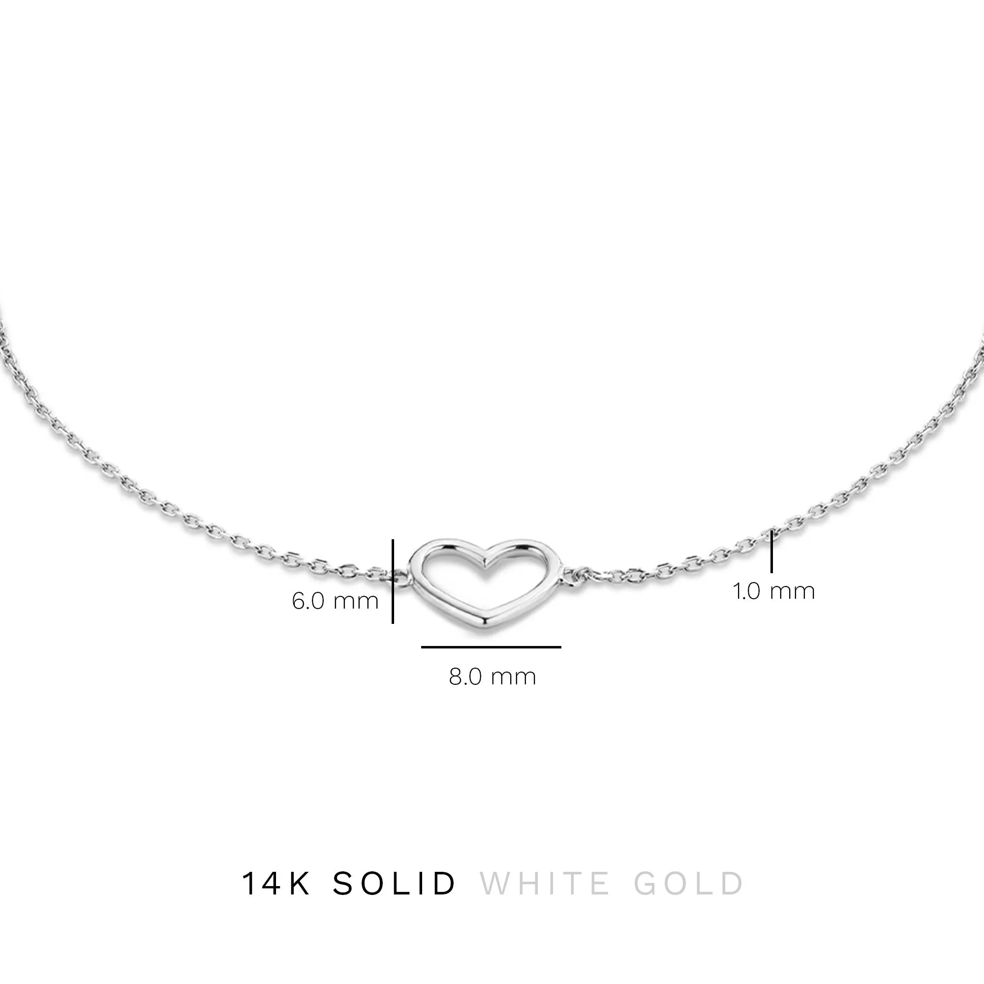 Saint Germain Amore 14 karat white gold bracelet with heart