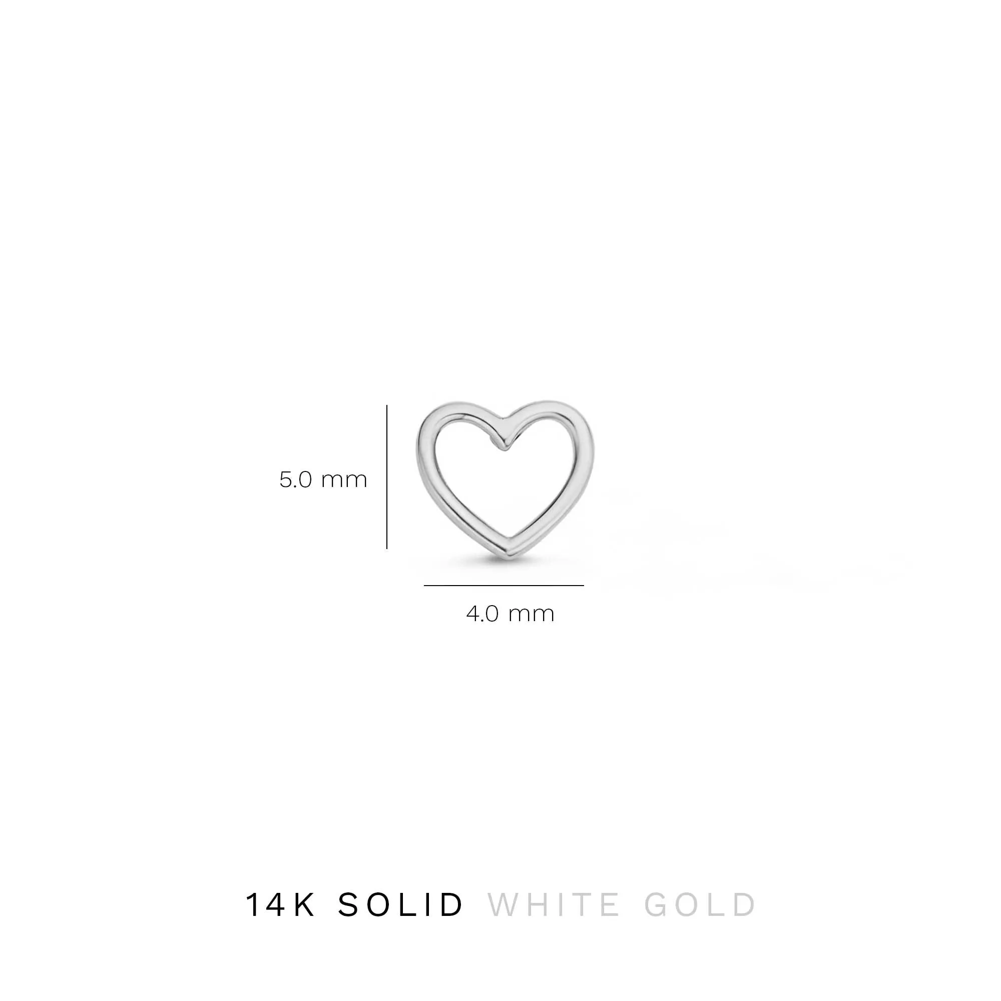 Saint Germain Amore 14 karat white gold ear studs with heart