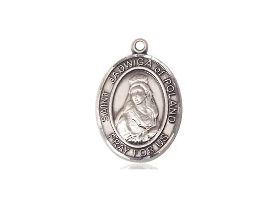 Saint Jadwiga Of Poland Silver Pendant And Chain