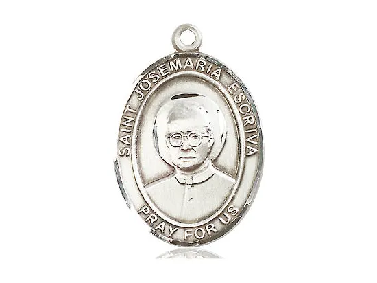 Saint Josemaria Escriva Silver Pendant With Chain Religious