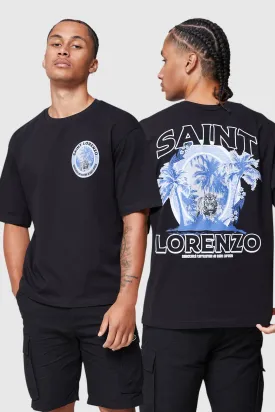 SAINT LORENZO STAMP TEE - BLACK