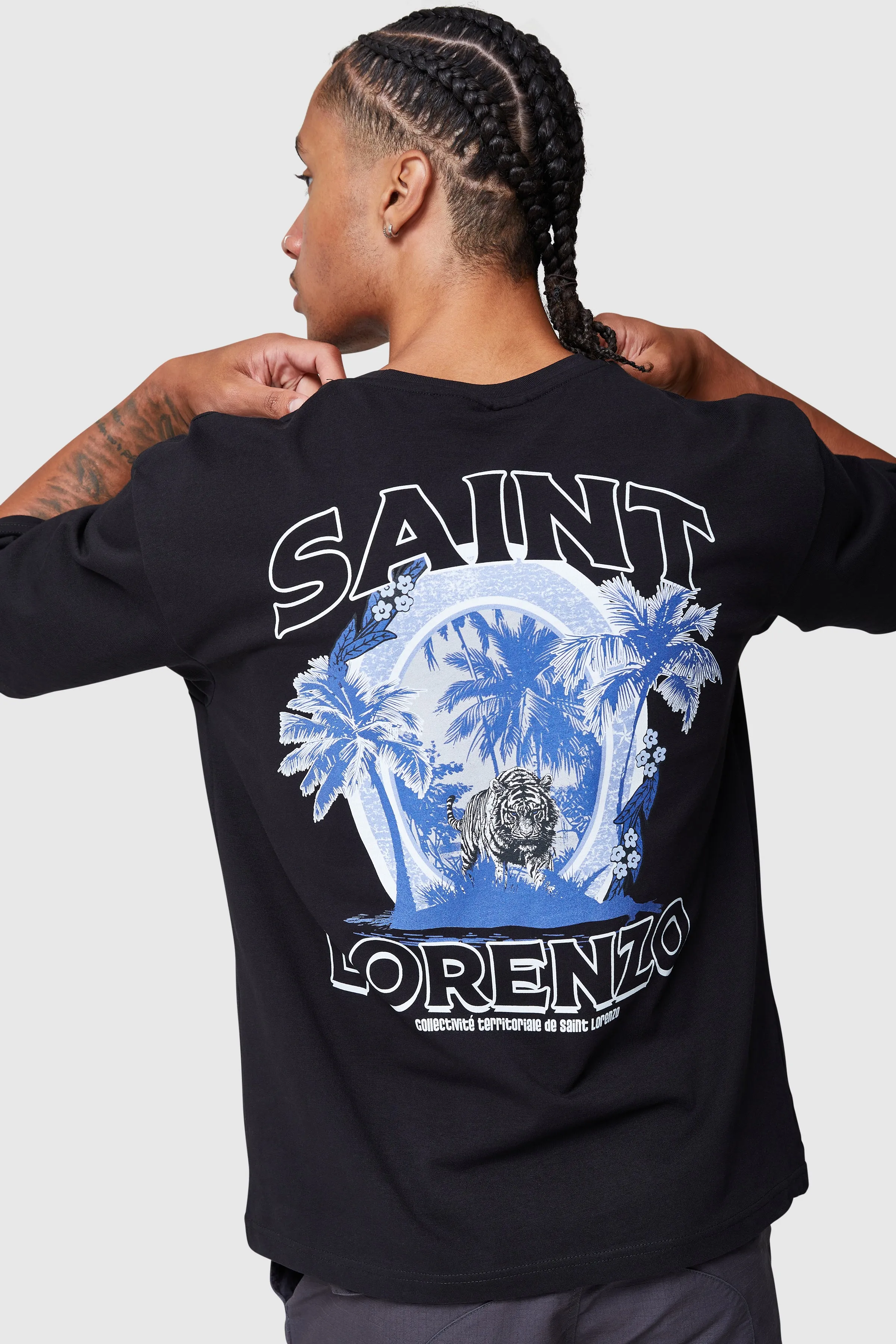 SAINT LORENZO STAMP TEE - BLACK