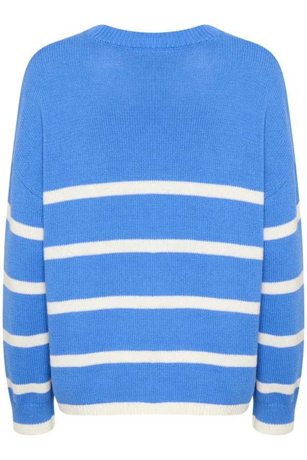 Saint Tropez Stripe Cotton Jumper Blue White