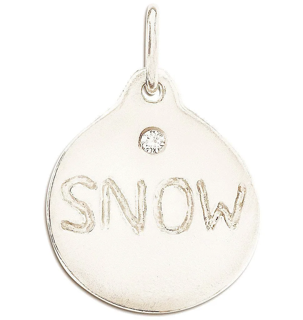 Snow Disk Charm With Diamond