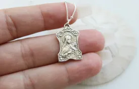 St. Therese of Lisieux Necklace in 925 Sterling Silver