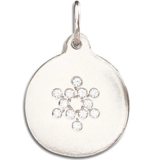 Star of David Disk Charm Pavé Diamonds