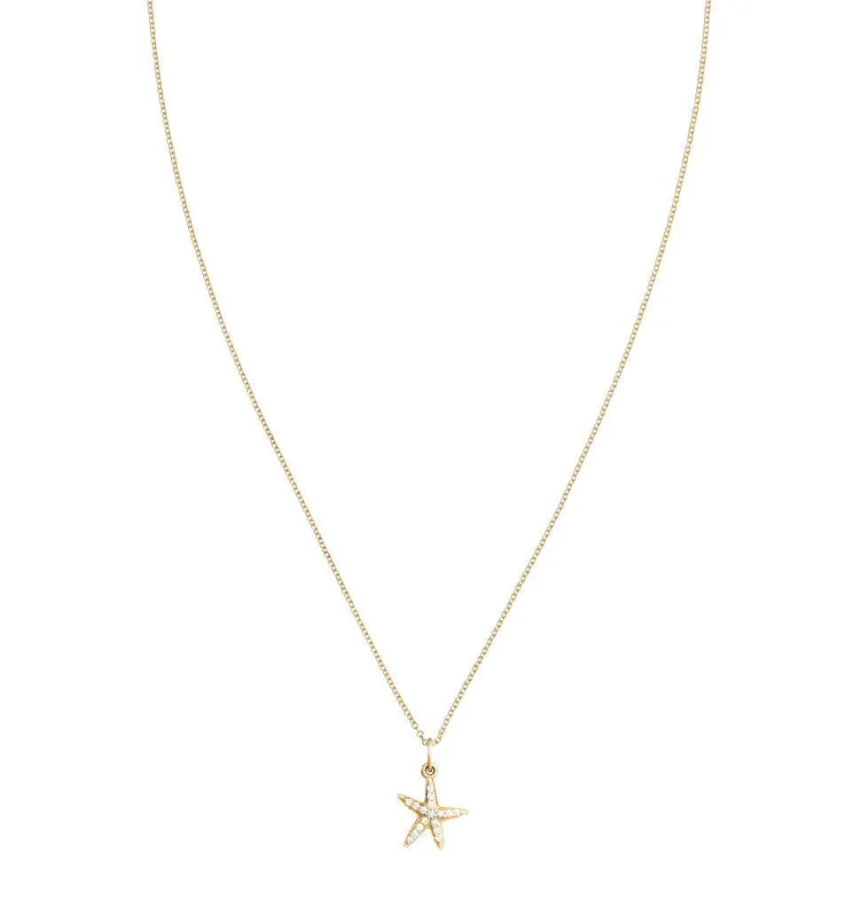 Starfish Mini Charm Pave Diamonds