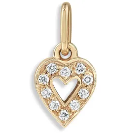 Tiny Heart Cutout Charm Pave Diamonds