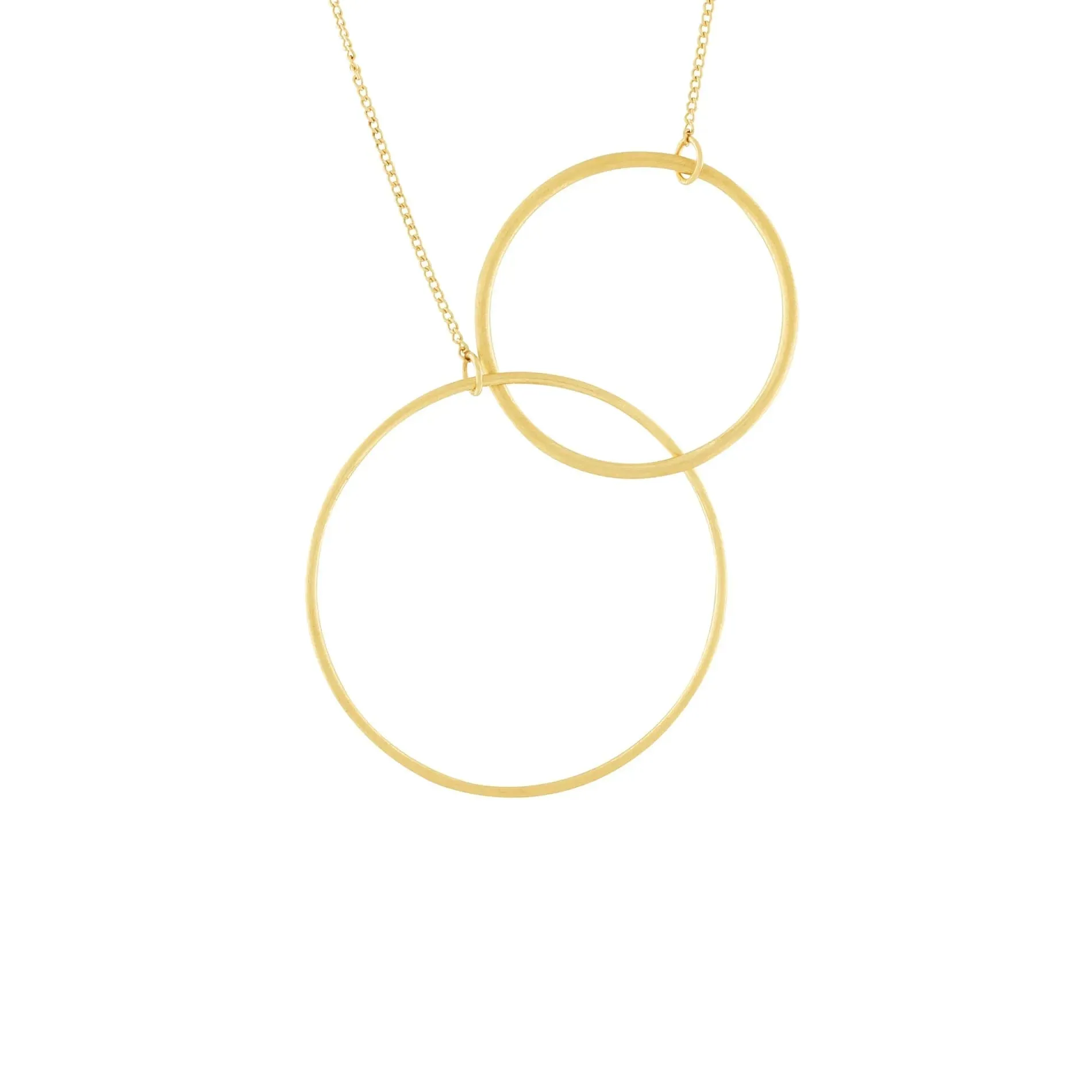 Vanity Adjustable 2 Mega Circle Necklace Gold Plating