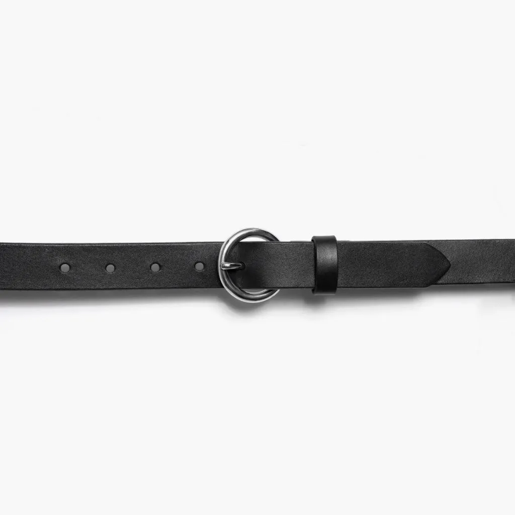 Women's Circle Leather Belt | Black